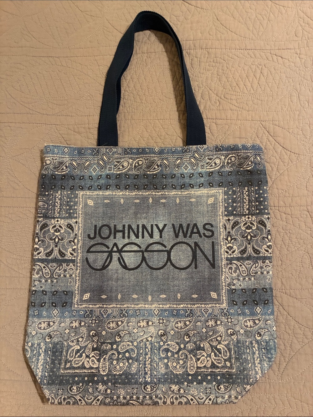 Johnny Was x Sassoon Limited Edition Collaborative Tote in Denim Blues